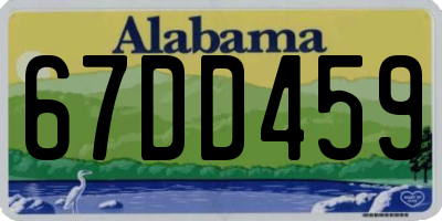 AL license plate 67DD459