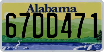 AL license plate 67DD471
