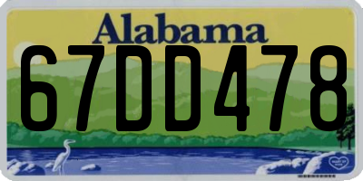 AL license plate 67DD478