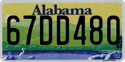AL license plate 67DD480