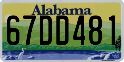 AL license plate 67DD481
