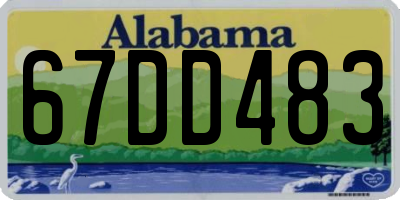 AL license plate 67DD483