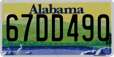 AL license plate 67DD490
