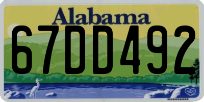 AL license plate 67DD492