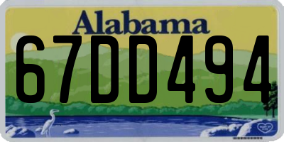AL license plate 67DD494