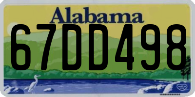 AL license plate 67DD498