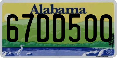 AL license plate 67DD500