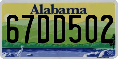 AL license plate 67DD502