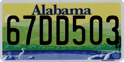 AL license plate 67DD503