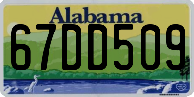 AL license plate 67DD509