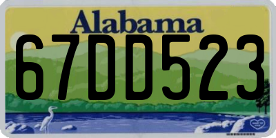 AL license plate 67DD523