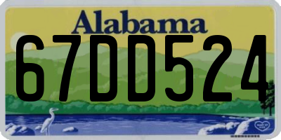 AL license plate 67DD524
