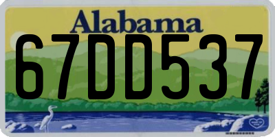 AL license plate 67DD537