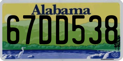 AL license plate 67DD538
