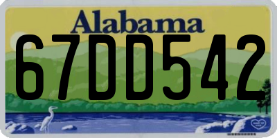 AL license plate 67DD542