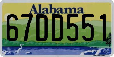 AL license plate 67DD551