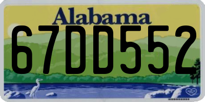 AL license plate 67DD552