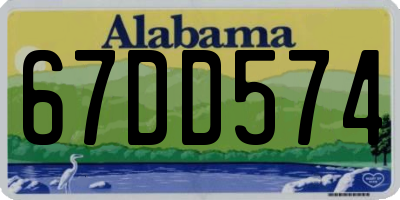 AL license plate 67DD574