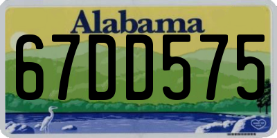 AL license plate 67DD575