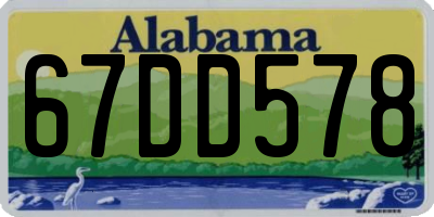 AL license plate 67DD578
