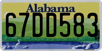 AL license plate 67DD583
