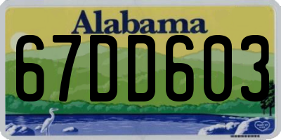 AL license plate 67DD603