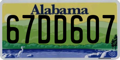 AL license plate 67DD607
