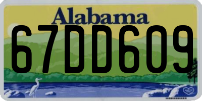 AL license plate 67DD609