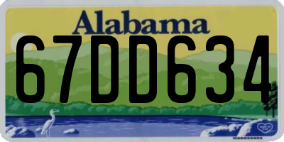 AL license plate 67DD634