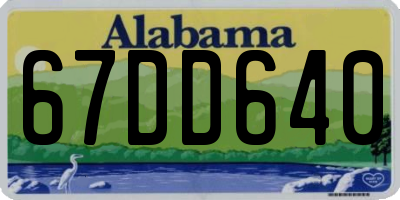 AL license plate 67DD640