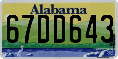 AL license plate 67DD643