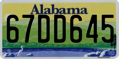 AL license plate 67DD645