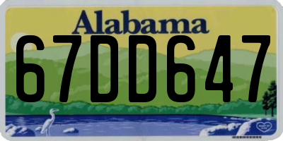 AL license plate 67DD647