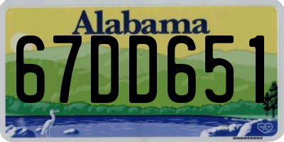 AL license plate 67DD651