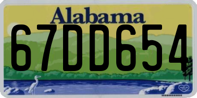 AL license plate 67DD654