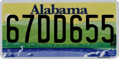 AL license plate 67DD655