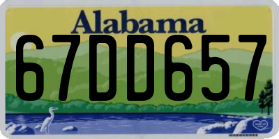 AL license plate 67DD657