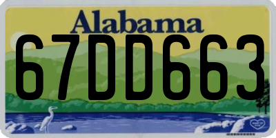 AL license plate 67DD663