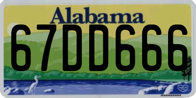 AL license plate 67DD666