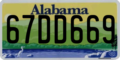 AL license plate 67DD669