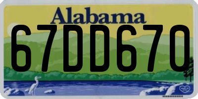 AL license plate 67DD670
