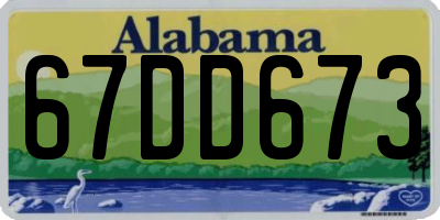 AL license plate 67DD673