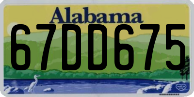 AL license plate 67DD675