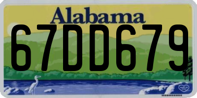 AL license plate 67DD679