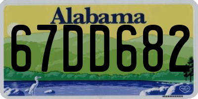 AL license plate 67DD682