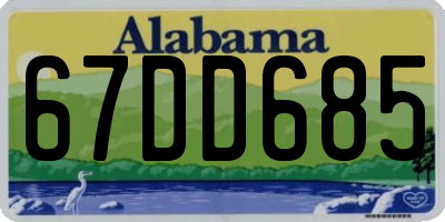 AL license plate 67DD685