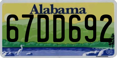 AL license plate 67DD692