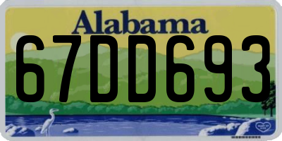 AL license plate 67DD693