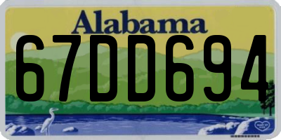 AL license plate 67DD694