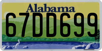 AL license plate 67DD699